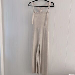 Wide leg adjustable tie strap jumper